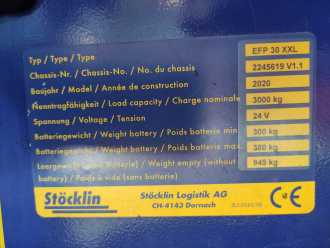 Gabelstapler gebraucht STOECKLIN EFP30XXL ELEKTRO NIEDERHUBWAGENDEICHSEL (12979982)
