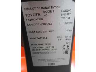 Gabelstapler gebraucht TOYOTA LWE 200 ELEKTRO NIEDERHUBWAGENDEICHSEL (13065052)
