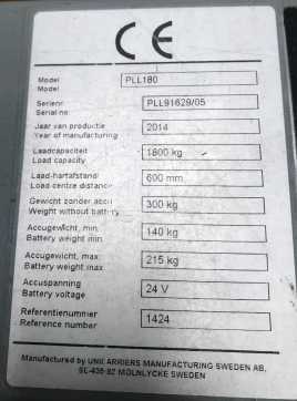 Használt targonca ATLET PLL180 ELEKTRO NIEDERHUBWAGENDEICHSEL (12724908)
