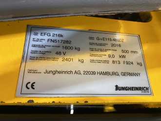 Használt targonca JUNGHEINRICH EFG216 ELEKTRO SCHUBMASTSTAPLER (12954098)