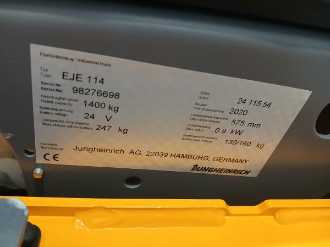 Használt targonca JUNGHEINRICH EJE 114 24 115 54 ELEKTRO NIEDERHUBWAGENDEICHSEL (13054985)