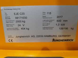 Használt targonca JUNGHEINRICH EJE C20 115-54 ELEKTRO NIEDERHUBWAGENDEICHSEL (12966799)