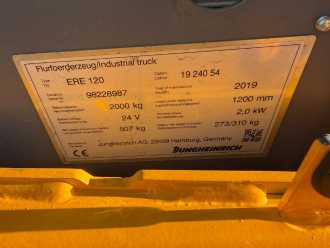 Használt targonca JUNGHEINRICH ERE 120 Baujahr 2019 Akku 2019 Ladegerät Intergriert ELEKTRO NIEDERHUBKOMMISSIONIERER (13076482)