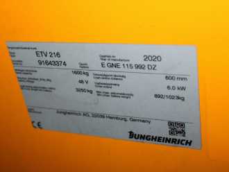 Használt targonca JUNGHEINRICH ETV 216 E GNE115-992DZ ELEKTRO SCHUBMASTSTAPLER (12952596)