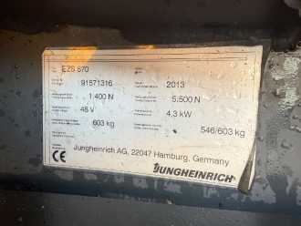 Használt targonca JUNGHEINRICH EZS 570 Baujahr 2013 Std. 5842 Ohne Akku ELEKTRO SCHLEPPER (13072503)
