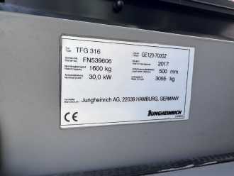 Használt targonca JUNGHEINRICH TFG 316 Baujahr 2017/ Stunden 1289/ HH 7000 GAS VIERRADFRONTSTAPLER (13073649)