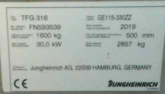 Használt targonca JUNGHEINRICH TFG 316 SP GE 115 - 330 ZZ GAS VIERRADFRONTSTAPLER (13074056)