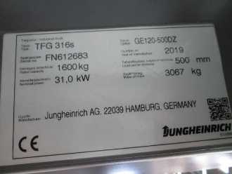 Használt targonca JUNGHEINRICH TFG 316s SP GE 120-500 DZ GAS VIERRADFRONTSTAPLER (13064965)