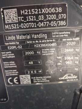 Használt targonca LINDE E20PL-386-02 ELEKTRO VIERRADFRONTSTAPLER (13002319)