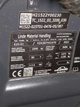 Használt targonca LINDE E25-387-01 ELEKTRO VIERRADFRONTSTAPLER (13044875)