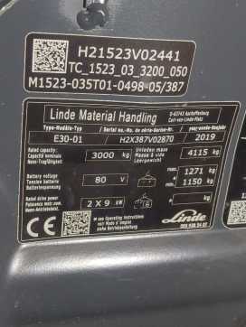Használt targonca LINDE E30-387-01 ELEKTRO VIERRADFRONTSTAPLER (13044876)