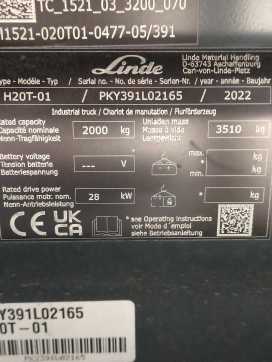 Használt targonca LINDE H20T-391-01 GAS VIERRADFRONTSTAPLER (13011295)