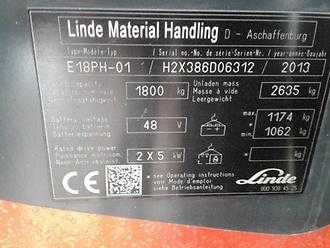 Használt targonca LINDE Linde E18 Erst 6580 Std Bj.2013 ELEKTRO VIERRADFRONTSTAPLER (12826902)