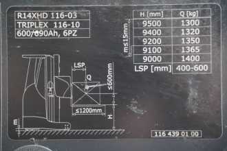 Használt targonca LINDE R 14 X 116-03 ELEKTRO SCHUBMASTSTAPLER (13067084)