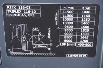 Használt targonca LINDE R 17 X ION 116-03 ELEKTRO SCHUBMASTSTAPLER (13052973)