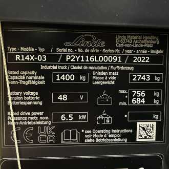 Használt targonca LINDE R14 X ELEKTRO SCHUBMASTSTAPLER (12961752)