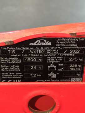 Használt targonca LINDE T16-1152-01 ELEKTRO NIEDERHUBWAGENDEICHSEL (13073779)
