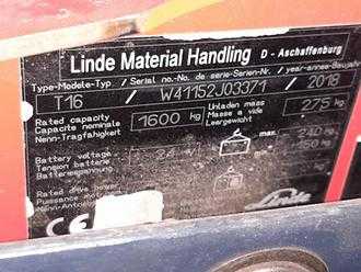Használt targonca LINDE T16 ELEKTRO NIEDERHUBWAGENDEICHSEL (13009884)