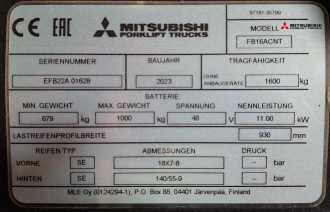 Használt targonca MITSUBISHI FB 16 ACNT ELEKTRO DREIRADFRONTSTAPLER (13052527)