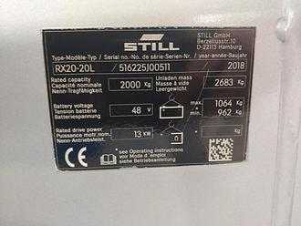 Használt targonca STILL RX 20-20 ELEKTRO DREIRADFRONTSTAPLER (13034176)