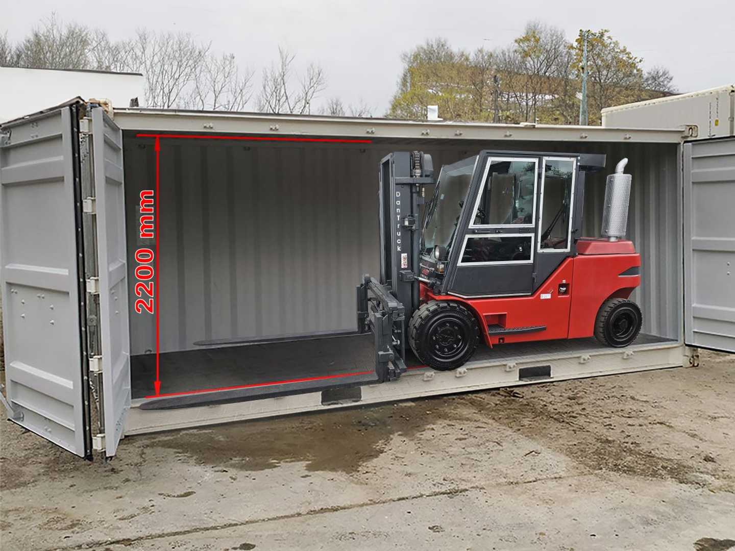 Heftruck gebruikt DAN_TRUCK 8450DG Container-Indoor-Stapler -TRIPLEX DIESEL VIERRADFRONTSTAPLER (12938871)