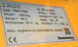 Heftruck gebruikt JUNGHEINRICH EFG 215 D-PLT GE 120-464 DZ LI ION ELEKTRO VIERRADFRONTSTAPLER (13072239)