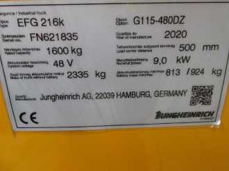 Heftruck gebruikt JUNGHEINRICH EFG 216k SP ZVG 115-480 DZ ELEKTRO VIERRADFRONTSTAPLER (12993182)