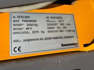Heftruck gebruikt JUNGHEINRICH EFG 220 Baujahr 2017 / Stunden 14339 Akku 2018 ELEKTRO DREIRADFRONTSTAPLER (13057098)