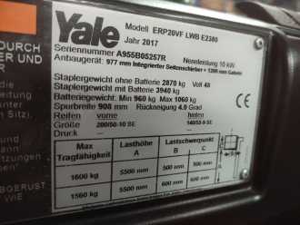 Heftruck gebruikt YALE ERP20VF LWB E2380 ELEKTRO VIERRADFRONTSTAPLER (13071706)
