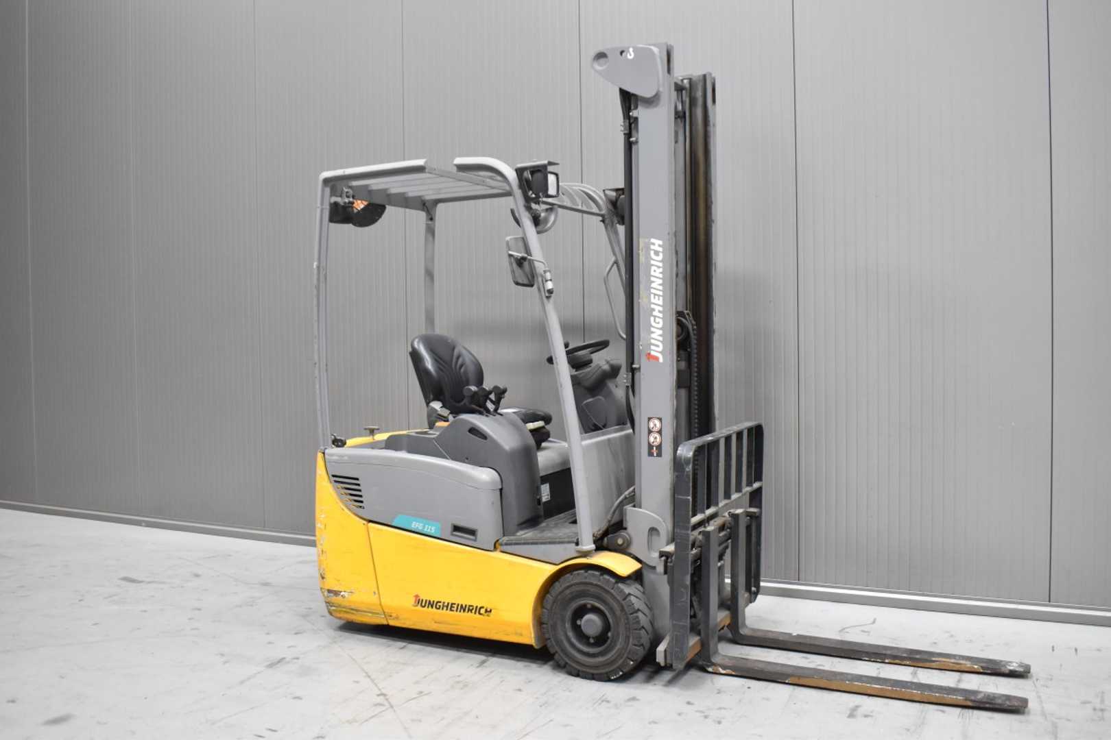 Used Forklift Jungheinrich EFG 115 /57655/ 3 ratų šakinis krautuvas (Image 1) Used Forklift Jungheinrich EFG 115 /57655/ 3 ratų šakinis krautuvas (Image 1)