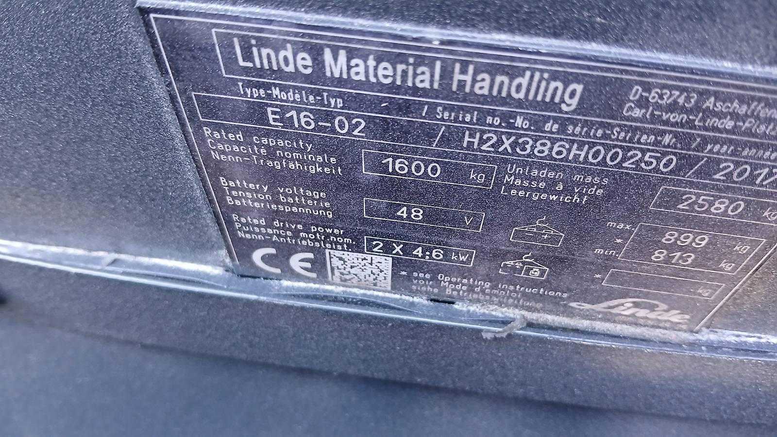 Used Forklift Linde E16-02 3 ratų šakinis krautuvas (Image 4) Used Forklift Linde E16-02 3 ratų šakinis krautuvas (Image 4)