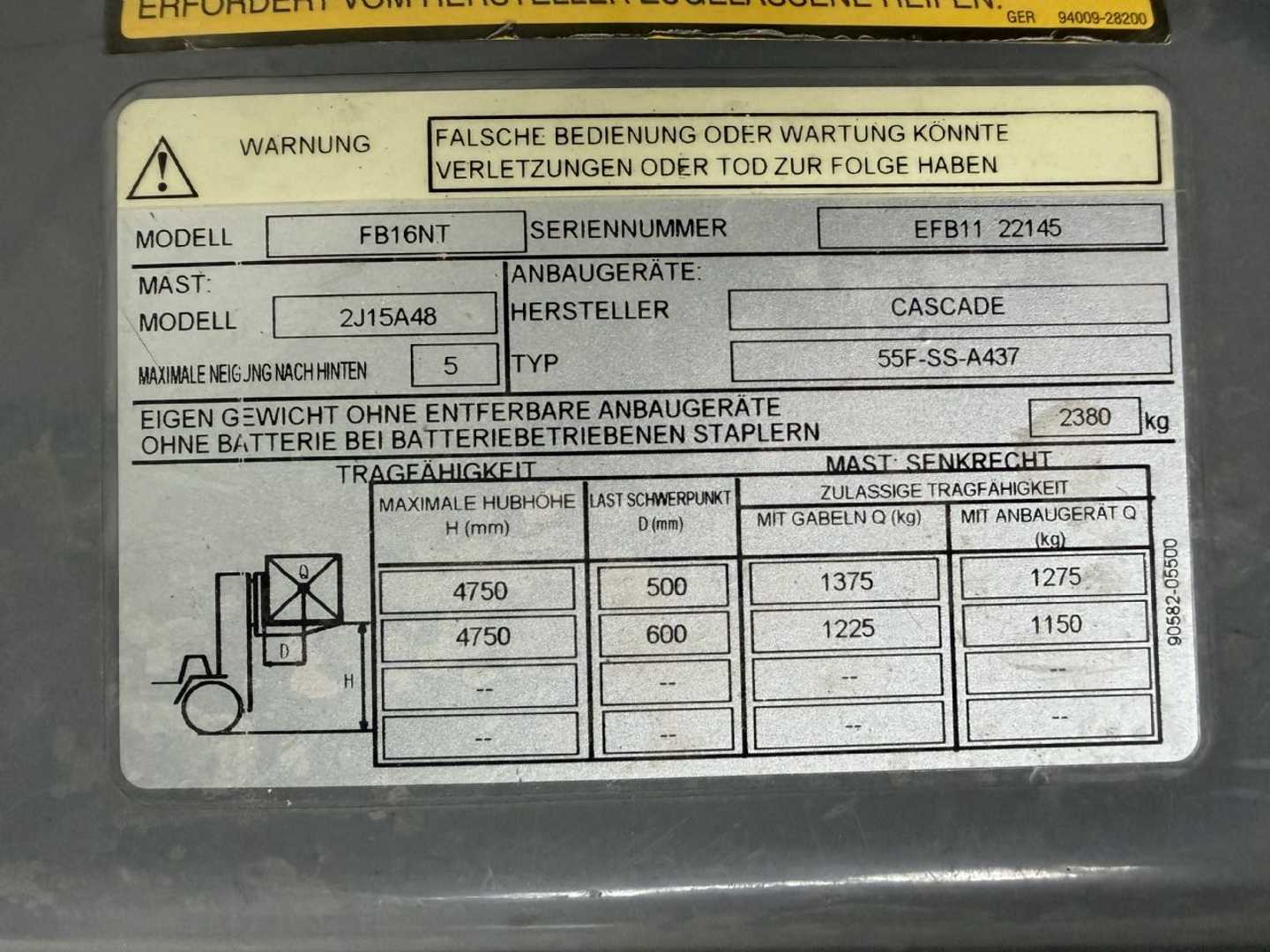 Used Forklift Mitsubishi FB16NT 3 ratų šakinis krautuvas (Image 5)