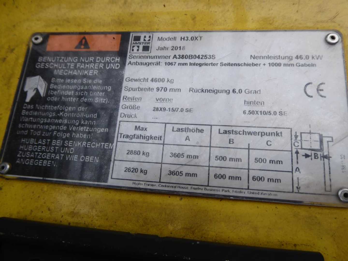 Used Forklift Hyster H3.0XT 4 ratų šakinis krautuvas (Image 3) Used Forklift Hyster H3.0XT 4 ratų šakinis krautuvas (Image 3)