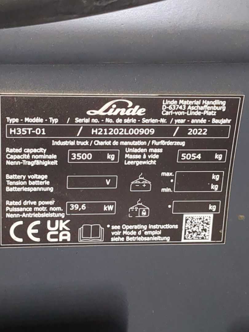 Used Forklift Linde H35T-1202-01 4 ratų šakinis krautuvas (Image 6) Used Forklift Linde H35T-1202-01 4 ratų šakinis krautuvas (Image 6)