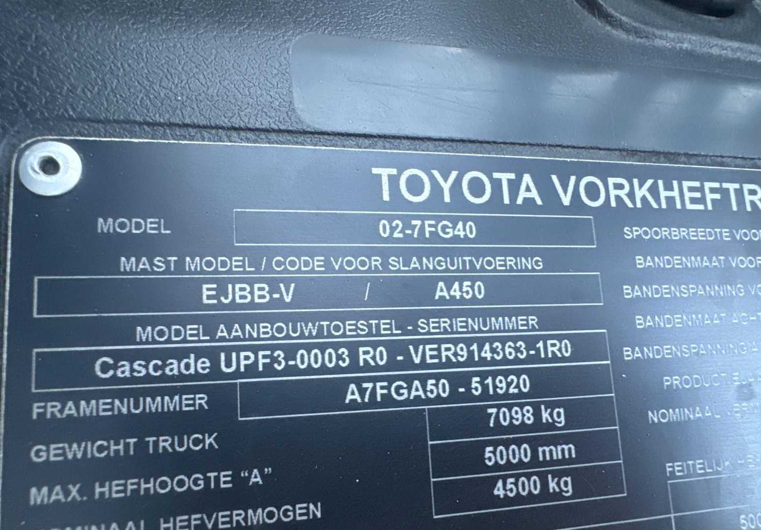 Used Forklift Toyota 7FG40 -Wide Positioner + sideshift/New price 4 ratų šakinis krautuvas (Image 10)