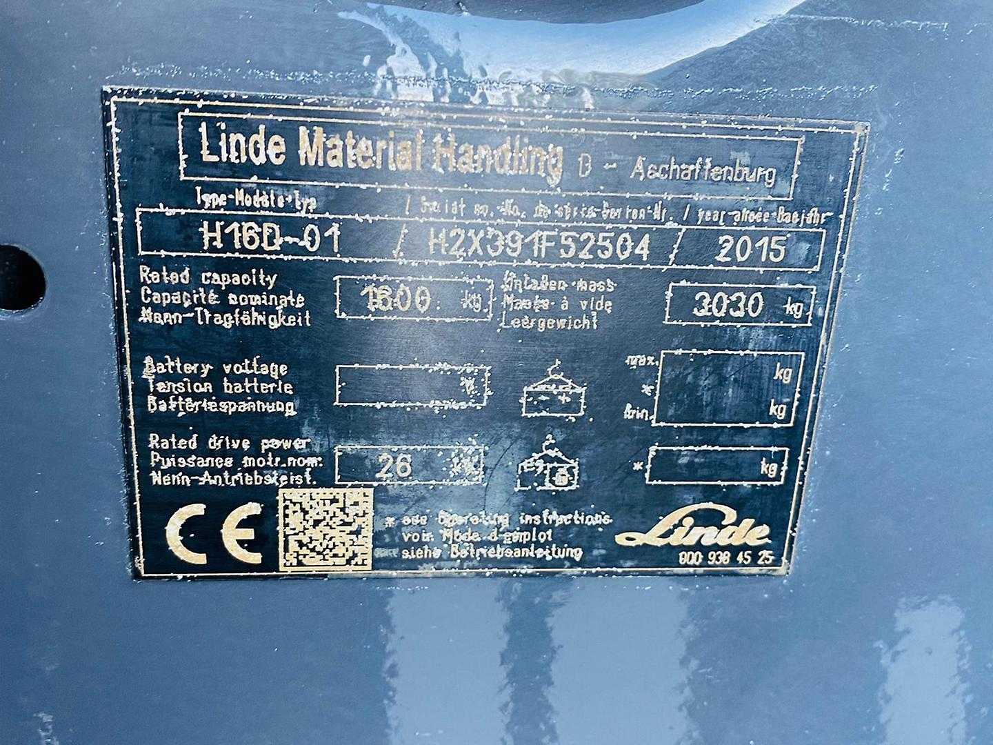 Used Forklift Linde H16D 4 ratų šakinis krautuvas (Image 4) Used Forklift Linde H16D 4 ratų šakinis krautuvas (Image 4)