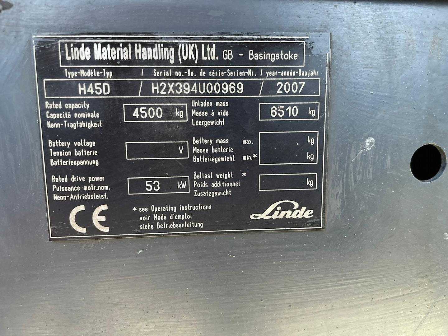 Used Forklift Linde H45D 4 ratų šakinis krautuvas (Image 8) Used Forklift Linde H45D 4 ratų šakinis krautuvas (Image 8)