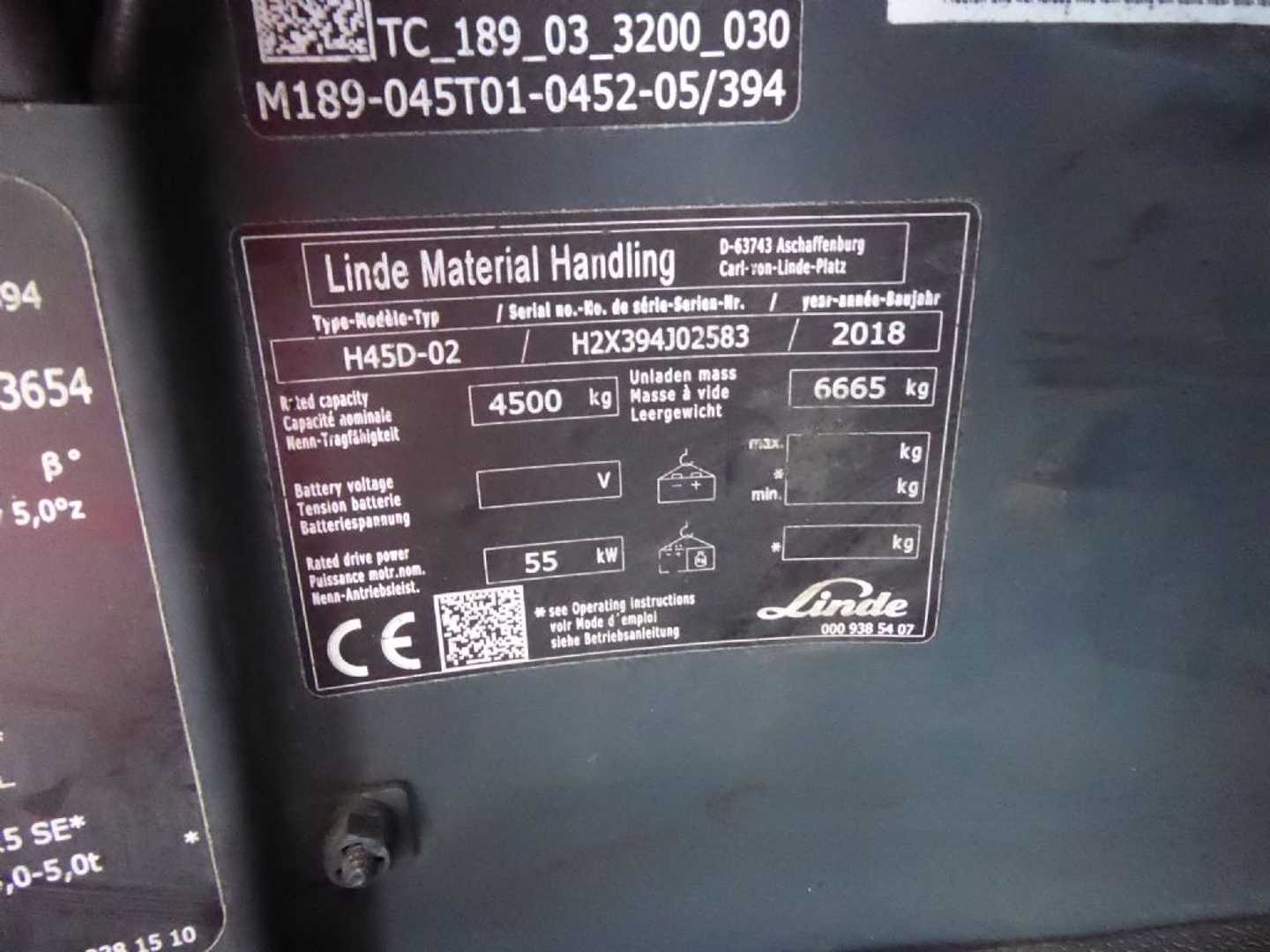 Used Forklift Linde H45D-02 4 ratų šakinis krautuvas (Image 5) Used Forklift Linde H45D-02 4 ratų šakinis krautuvas (Image 5)