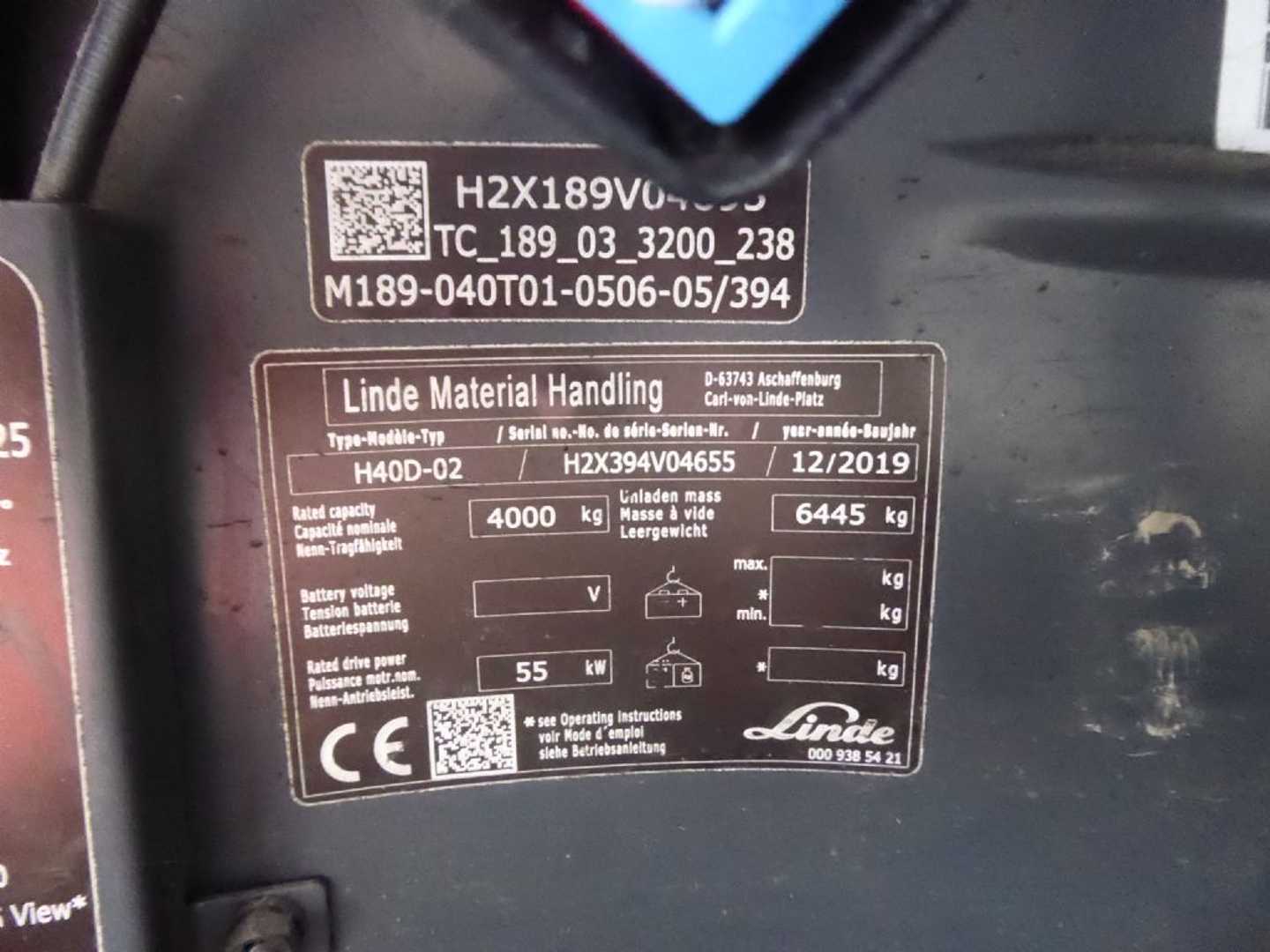 Used Forklift Linde H40D-02 4 ratų šakinis krautuvas (Image 5) Used Forklift Linde H40D-02 4 ratų šakinis krautuvas (Image 5)