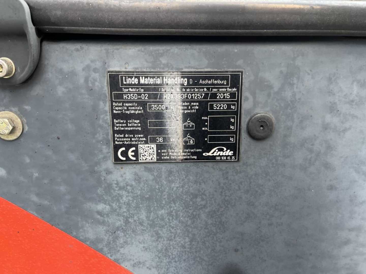 Used Forklift Linde H35D-02 4 ratų šakinis krautuvas (Image 4)