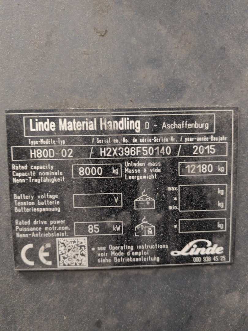 Used Forklift Linde H80D-396-02 4 ratų šakinis krautuvas (Image 6) Used Forklift Linde H80D-396-02 4 ratų šakinis krautuvas (Image 6)