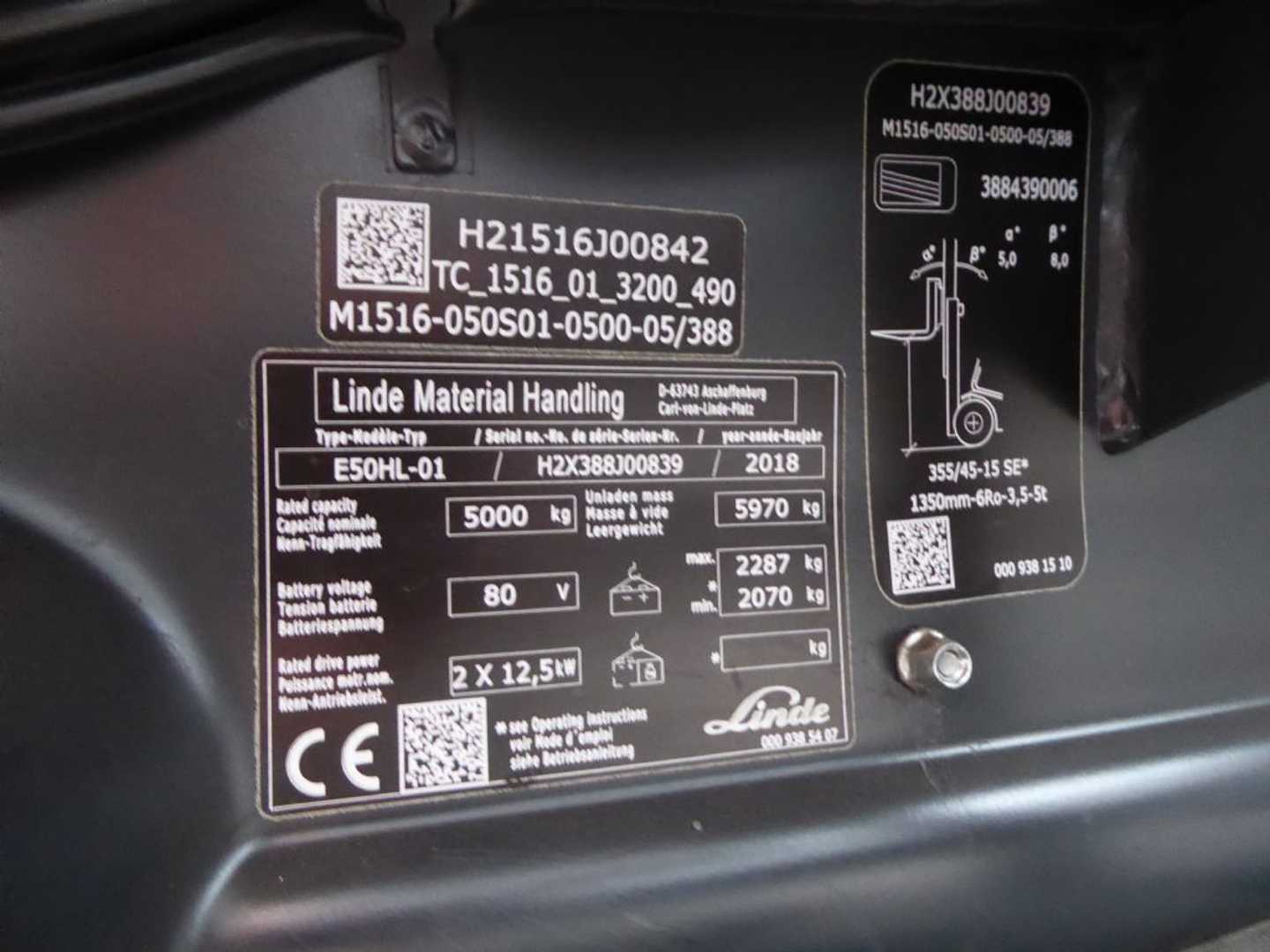 Used Forklift Linde E50HL-01 4 ratų šakinis krautuvas (Image 4)