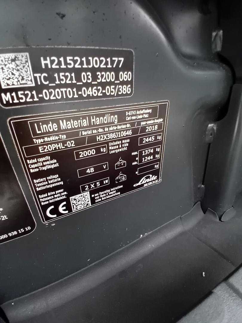 Used Forklift Linde E20PHL-02 4 ratų šakinis krautuvas (Image 6) Used Forklift Linde E20PHL-02 4 ratų šakinis krautuvas (Image 6)