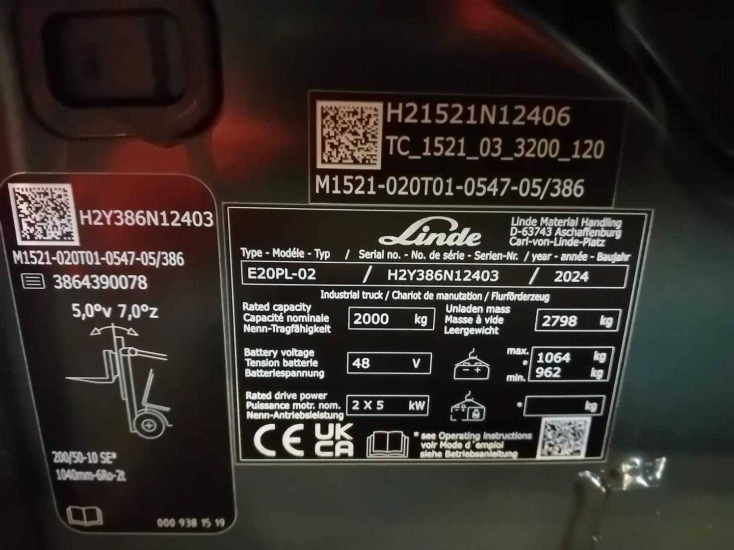 Used Forklift Linde E20PL-02 4 ratų šakinis krautuvas (Image 8) Used Forklift Linde E20PL-02 4 ratų šakinis krautuvas (Image 8)