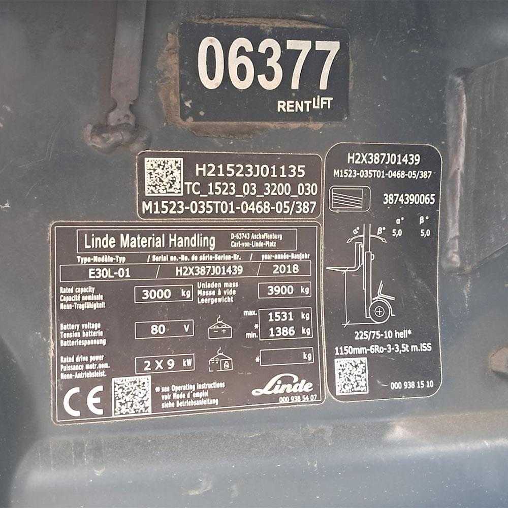 Used Forklift Linde E30L-387 4 ratų šakinis krautuvas (Image 6) Used Forklift Linde E30L-387 4 ratų šakinis krautuvas (Image 6)