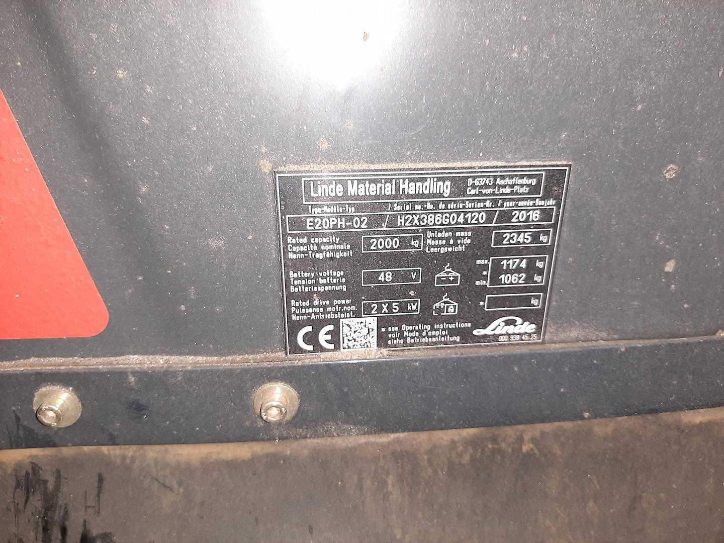 Used Forklift Linde E20PH-02 4 ratų šakinis krautuvas (Image 3) Used Forklift Linde E20PH-02 4 ratų šakinis krautuvas (Image 3)