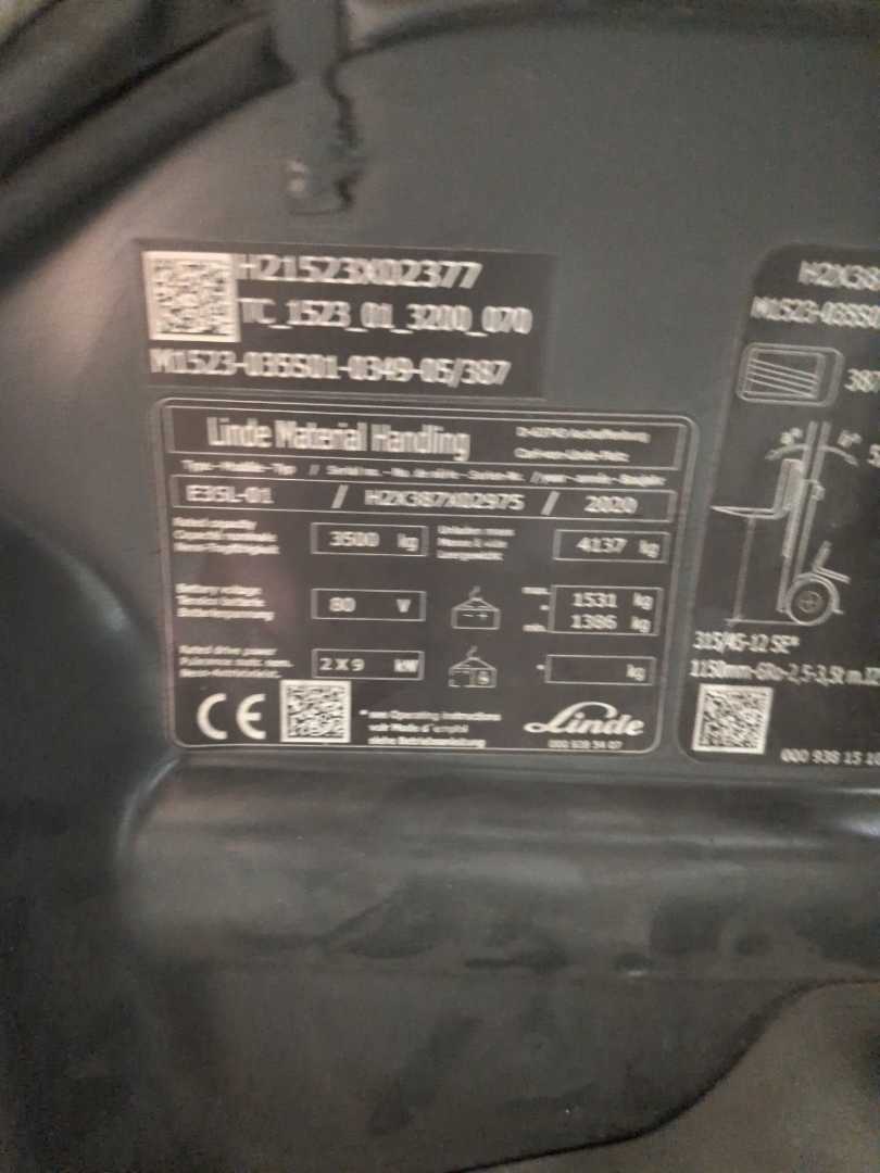 Used Forklift Linde E35L-387-01 4 ratų šakinis krautuvas (Image 6) Used Forklift Linde E35L-387-01 4 ratų šakinis krautuvas (Image 6)