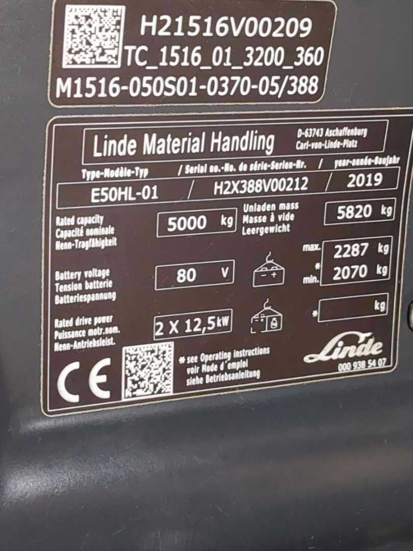 Used Forklift Linde E50HL-388-01 4 ratų šakinis krautuvas (Image 6) Used Forklift Linde E50HL-388-01 4 ratų šakinis krautuvas (Image 6)
