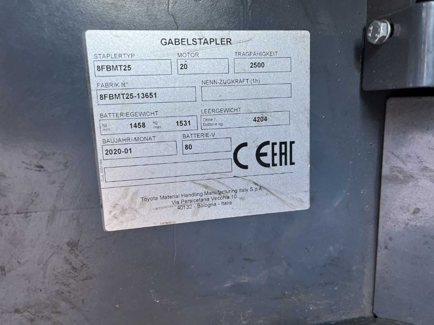 Used Forklift Toyota 8FBMT25 4 ratų šakinis krautuvas (Image 4) Used Forklift Toyota 8FBMT25 4 ratų šakinis krautuvas (Image 4)