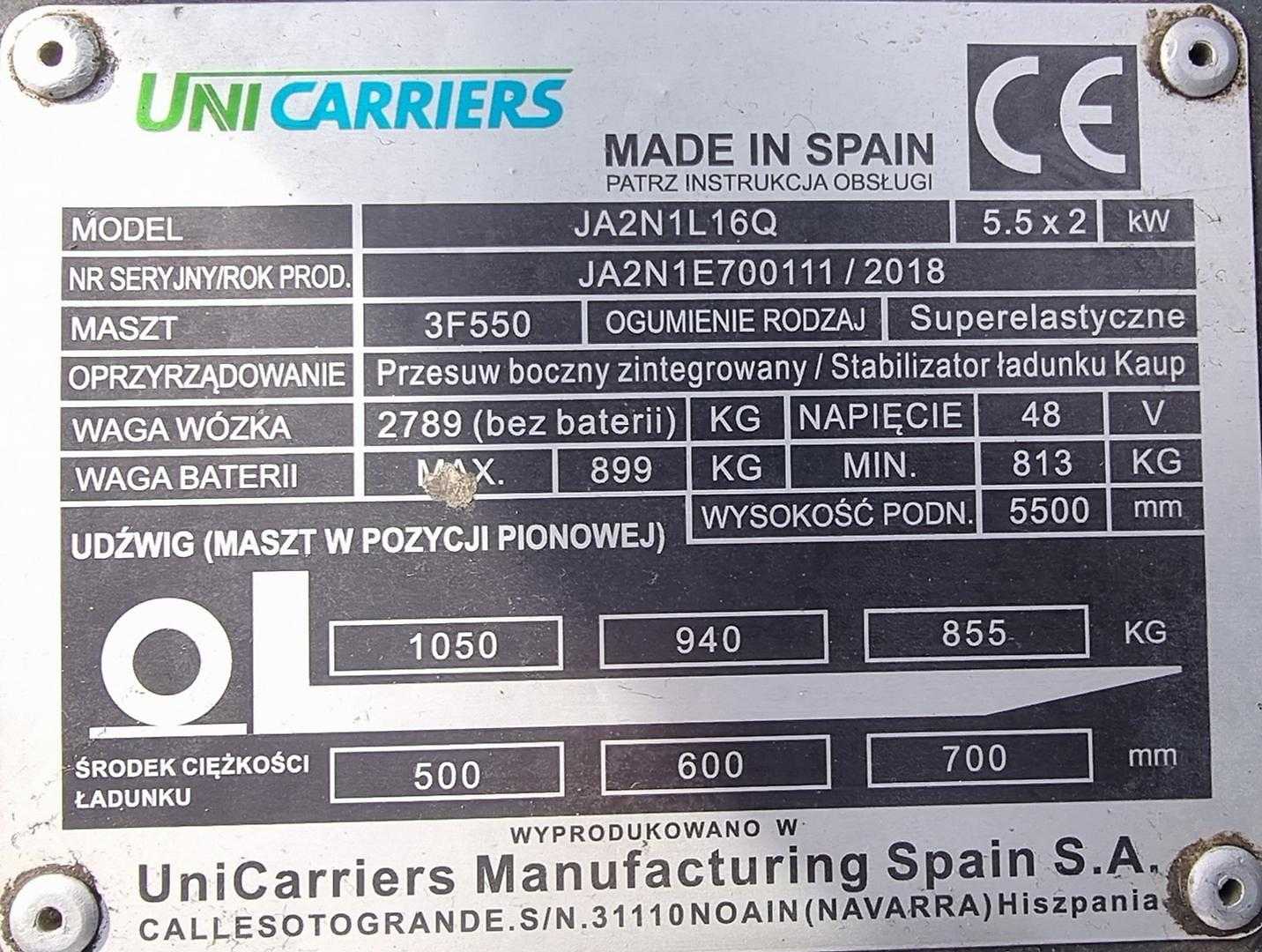 Used Forklift UniCarriers TX4-16 JA2N1L16Q 4 ratų šakinis krautuvas (Image 8) Used Forklift UniCarriers TX4-16 JA2N1L16Q 4 ratų šakinis krautuvas (Image 8)